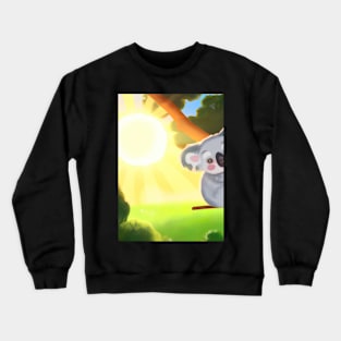 A koala hanging from a tree Crewneck Sweatshirt